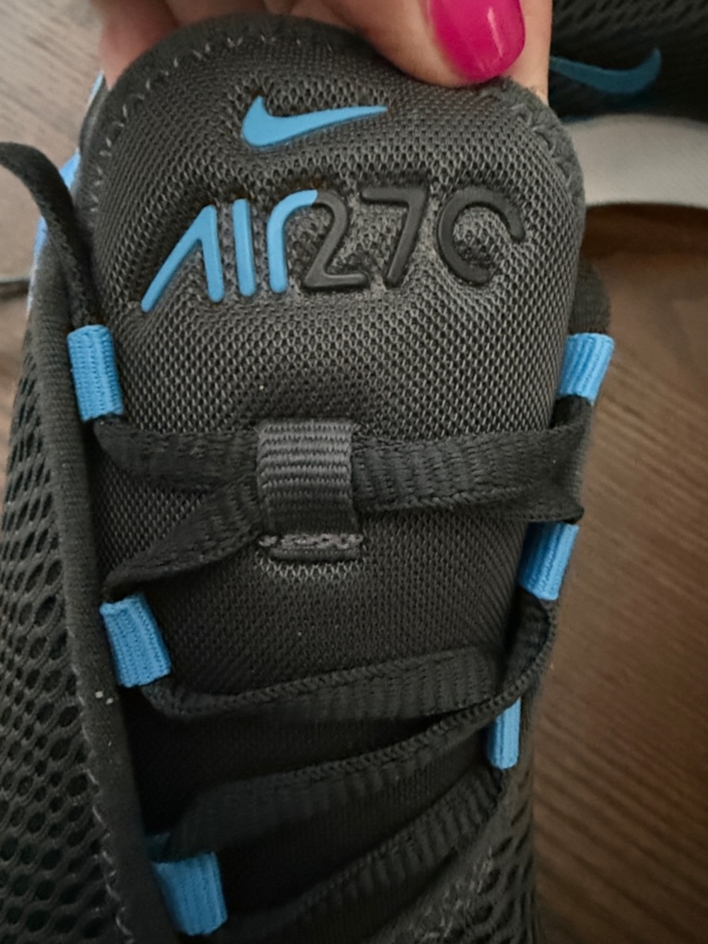 Nike Kids' Air Max 270 Black and Blue Sneakers - Picture 10 of 10